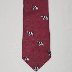 Charing Cross Red Cow Patterned Tie